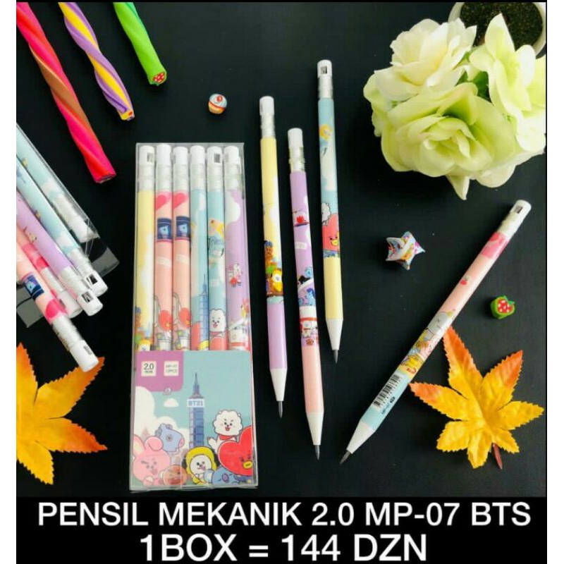 pensil mekanik 2.0 bts bt 21harga per 12pcs