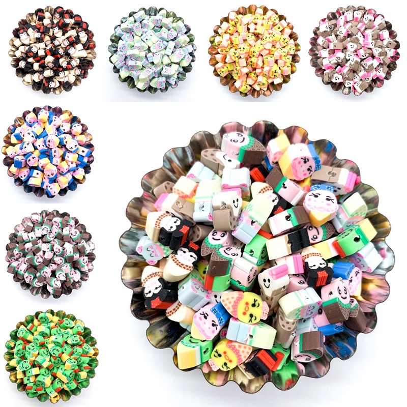 30pcs / lot Manik-Manik Polymer Clay Bentuk Es Krim 12mm Untuk Membuat Perhiasan DIY