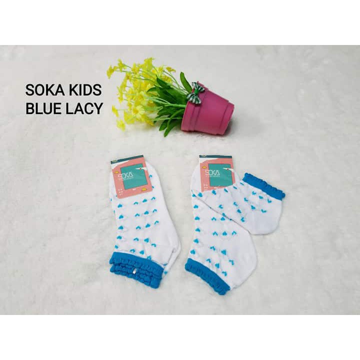 Soka Blue lacy kids Kaos Kaki Anak