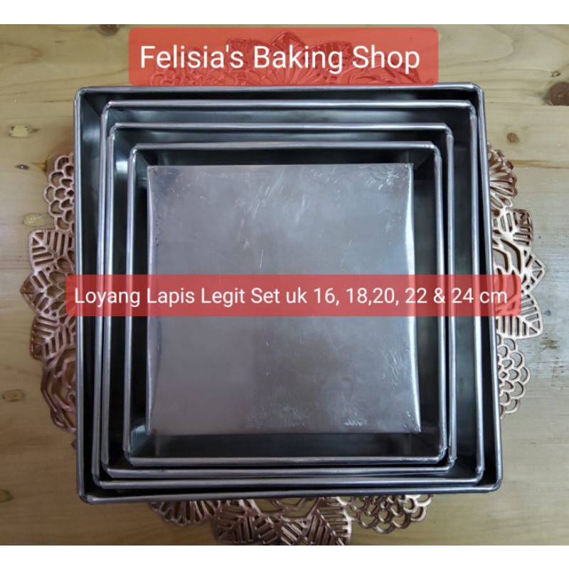 Loyang Kotak Set / Loyang Bolu Set / Loyang Lapis Legit Set