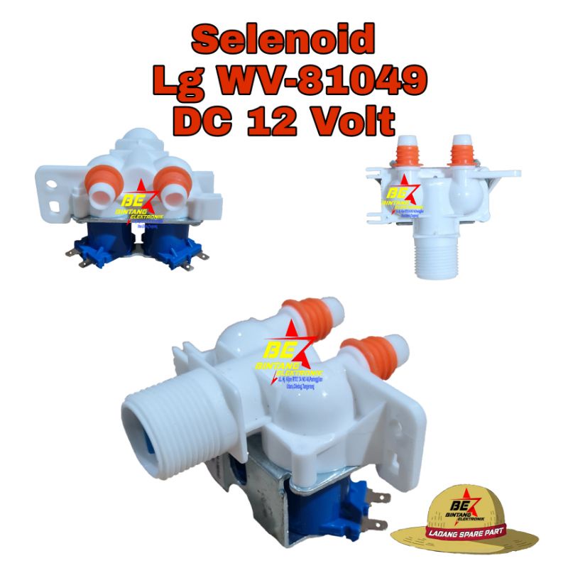 Selenoid Valve Water Inlet Mesin Cuci LG WV81049 Solenoid Kran Otomatis WV 81049 2 Way Cabang