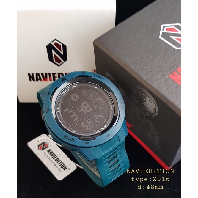 JAM TANGAN PRIA NAVIEDITION 2016 TALI RUBER 100%ORIGINAL | WATER RESISTANT | FREE BATERAI ORIGINAL | ANTI AIR | KARET DIGITAL COWOK | FREE BOX |