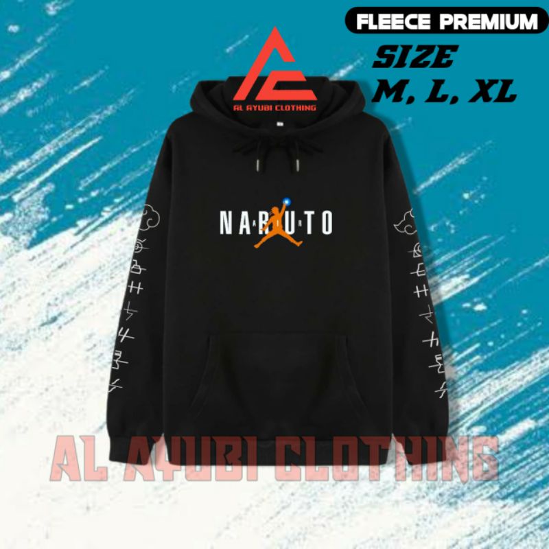 Jaket Hoodie Anak NARUTO AIR JORDAN - Hitam