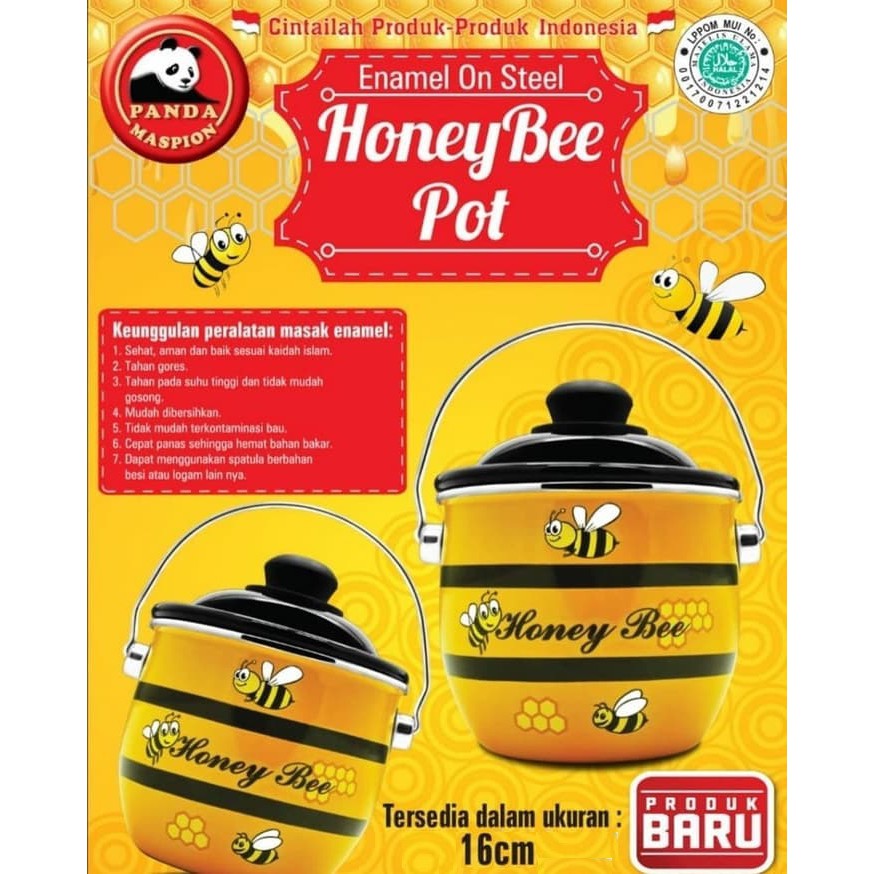 Home-Klik Maspion Honey Bee Panci Pot Enamel 16 Cm