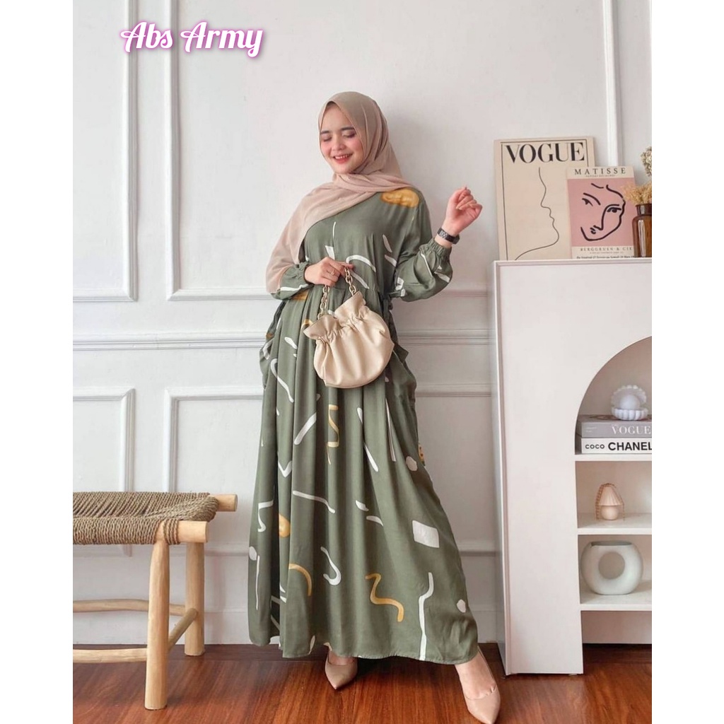 Gamis Rayon viscose premium tebal busui Milea HD.id