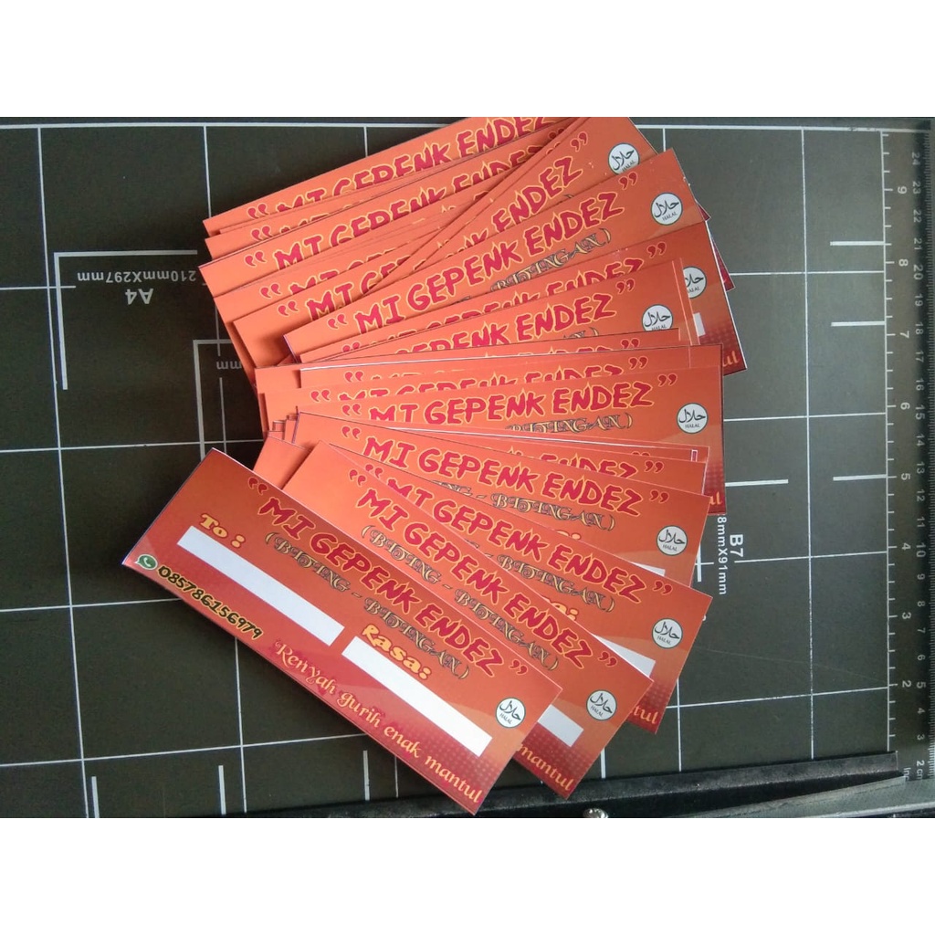

Stiker Produk bentuk persegi panjang