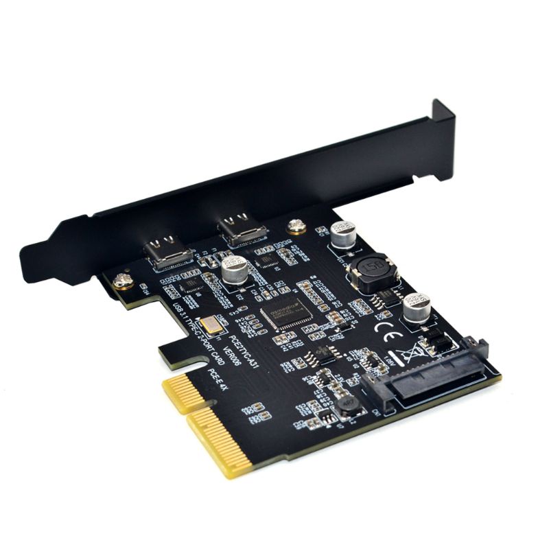 Btsg Desktop Pci-e 4X Ke Dual Type-C USB 3.1 Converter Card Tipe A Papan Adaptor Kecepatan Tinggi Ekspanding Bebas Drive 10Gbps