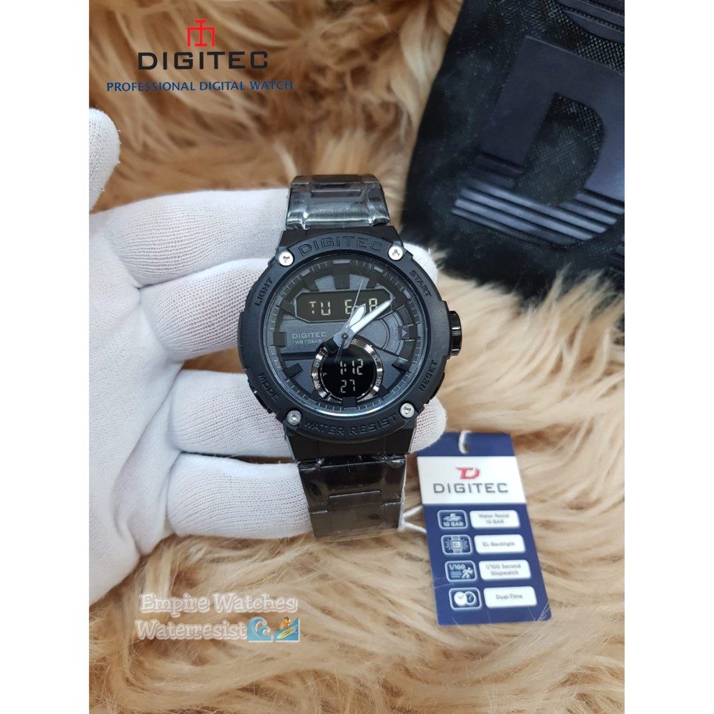 Jam Tangan Digitec DG3111T DA3111T 3111 Pria Cowok Analog Digital Rantai Stainless Original Waterproof