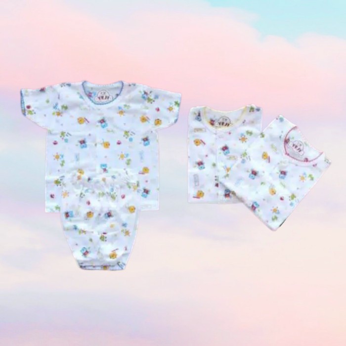 Setelan Baju Tidur Bayi Lengan pendek Print 0-3 bulan