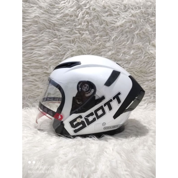 HELM HALFFACE ORIGINAL SCOTT GP TECH SNI DOUBLE VISOR