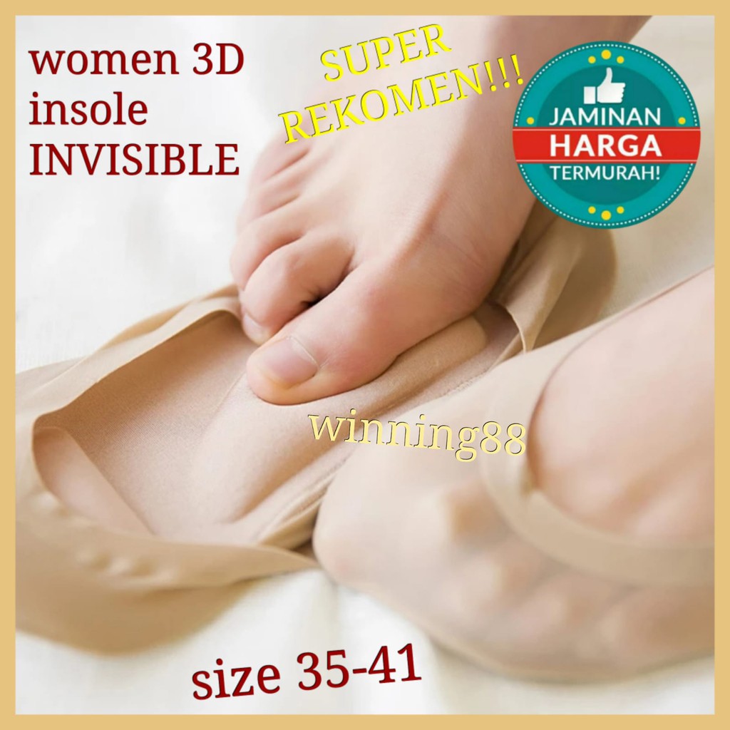 INSOLE 3D WANITA INVISIBLE ALAS SEPATU WANITA KAUS KAKI BALET KAUS KAKI INVISIBLE INSOL SEPATU EMPUK