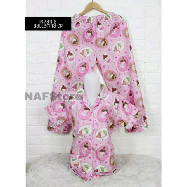PIYAMA katun motif cp/ piyama ballerina pink/piyama dewasa cp/piyama cp premium/piyama katun jepang