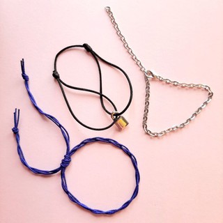 Gelang Tali Taehyung V BTS Lock Bracelet 3 in 1 set Gelang Tali Taehyung V BTS Lock Bracelet 3 in 1 set