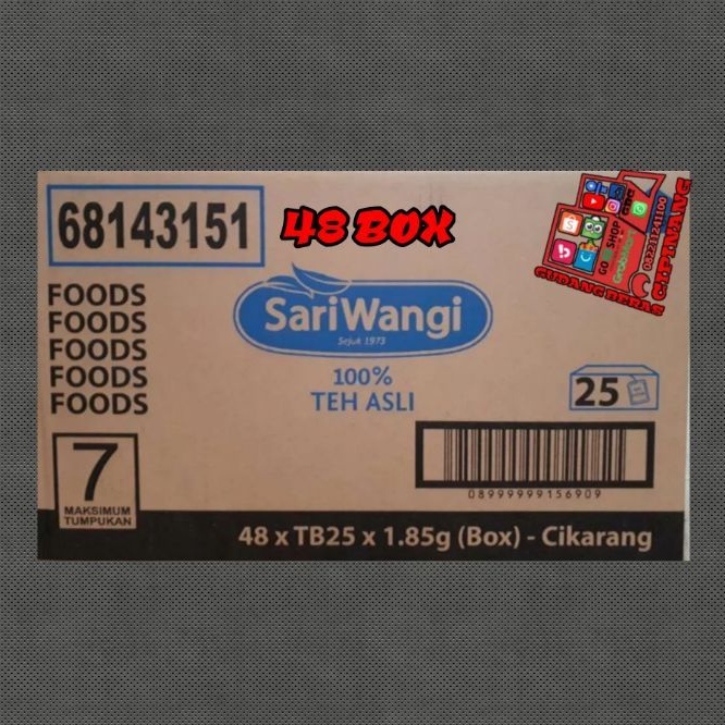 TEH SARIWANGI 1 DUS ISI 48 BOX MURAH