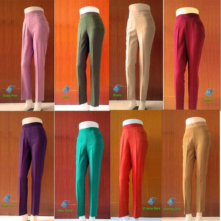 Celana Bahan-celana Wanita Karir-Celana pinggang Karet-Celana kantor terbaru 2021