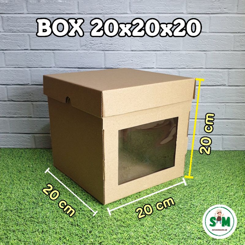 

Dus Kue Box Cake Tinggi 20 x 20 x 20 cm dus jendela mika Box window Polos kotak coklat packaging