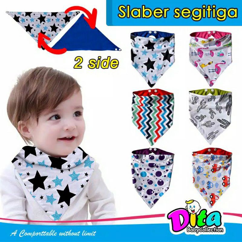 Slabber Bayi Segitiga/Handuk Air Liur motif/celemek makan bayi