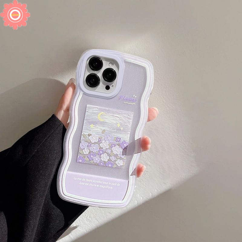 Case Bunga Ungu Lukisan Cat Minyak Untuk Samsung A14 A04 A04S A32 A03S A03 A04E A20 A30 A20S A53 A33 A23 A02S A22 A51 A11 A31 A21S A13 A12 A50 A50S A52 A52S A30S M12 Soft Full Case