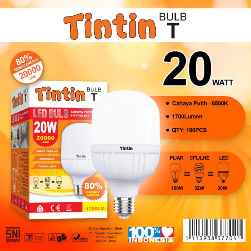 Lampu Led Tintin 5W/10W/15W/20Watt / Lampu Led Murah