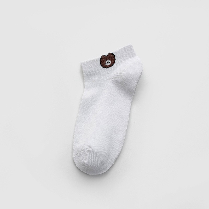 AliMaMa - KAOS KAKI BEAR - Kaus Kaki Perempuan Laki Laki Unisex Mata Kaki Ankle Sock Socks Murah Medan-PUTIH
