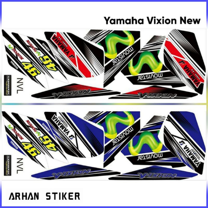 COD JUAL STIKER MOTOR YAMAHA VIXION 2013 2014 NEW NVL STRIPING VARIASI LIS BODY AKSESORIS BERKUALITA