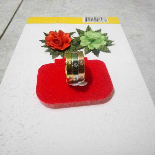 Cincin titanium cartier set 3