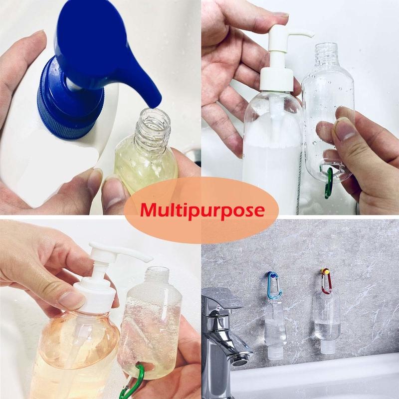 Travel Bottles with Key chain/ 50ml Portable Plastic Travel Bottles / Leak proof Squeeze Bottles with Flip Cap /Empty Refillable Containers for Hand  Sanitizer Conditioner Body Wash Liquid etc