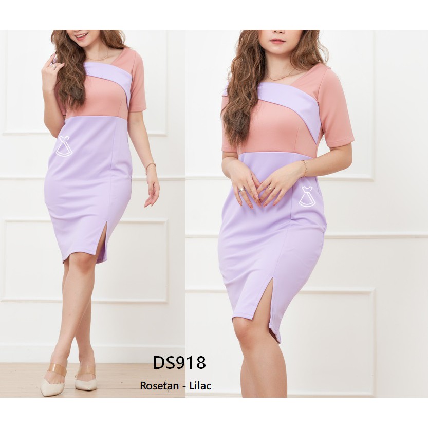 DS918 -  DRESS PESTA SEPAN BODYCON DRESS WANITA MODERN MURAH