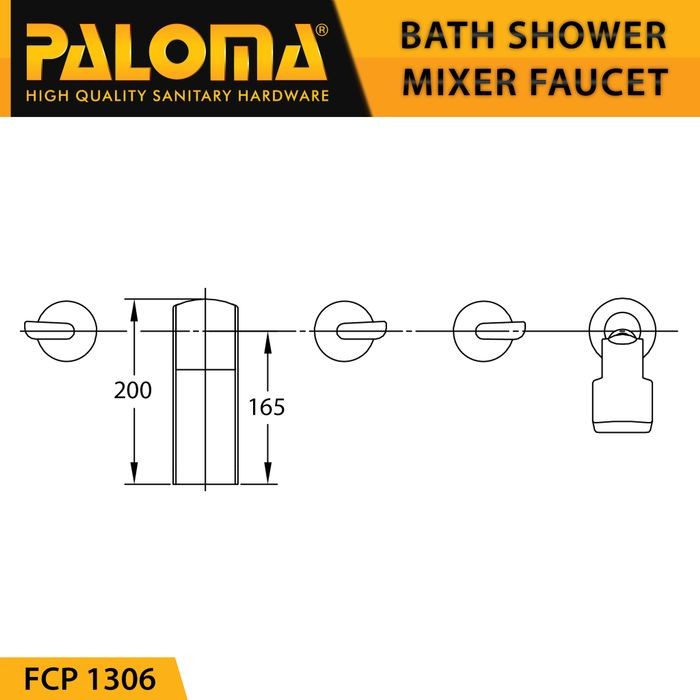 PALOMA FCP 1306 Keran Mixer Bathtub Shower Mandi Panas Dingin Kran Air