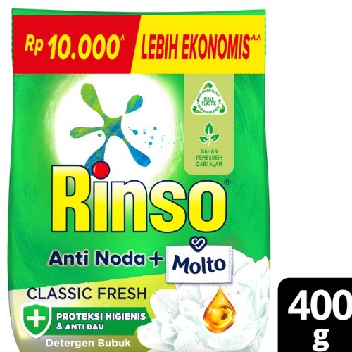 Rinso Detergen Bubuk Anti noda+Molto 400gr