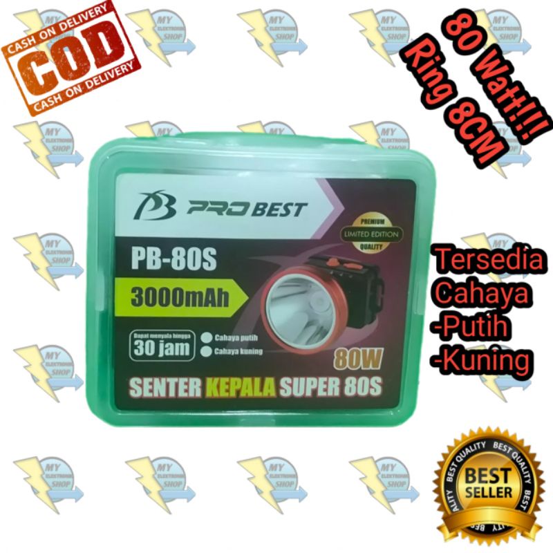 Senter Kepala LED 80Watt/50Watt/30Watt Tahan 30 Jam Headlamp 80W/50W/30W PROBEST PB-80S / PB 50S PB-30S headlight LIMINTED EDITION