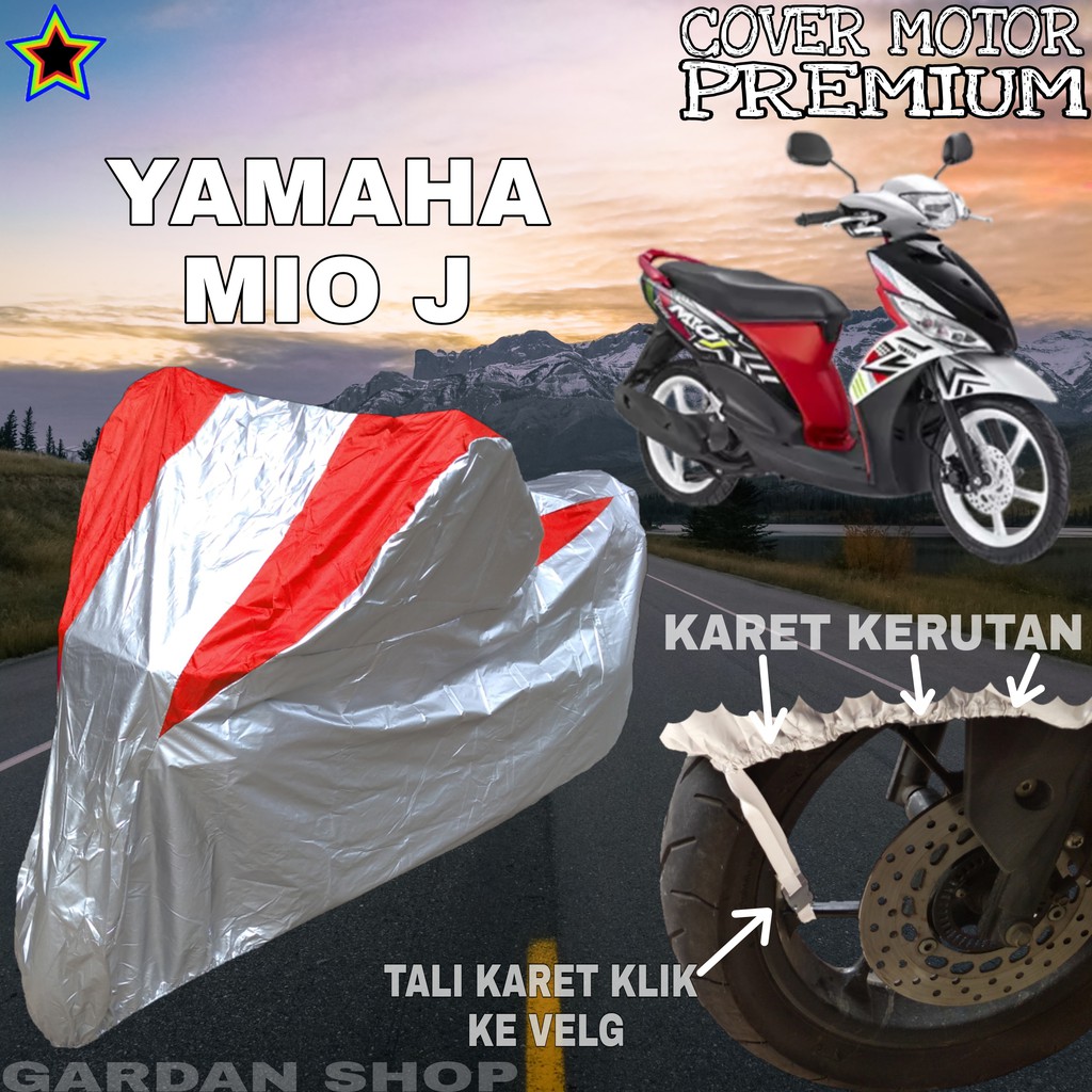 Sarung Motor YAMAHA MIO J Silver MERAH Body Cover Penutup Motor Yamaha Mio J PREMIUM