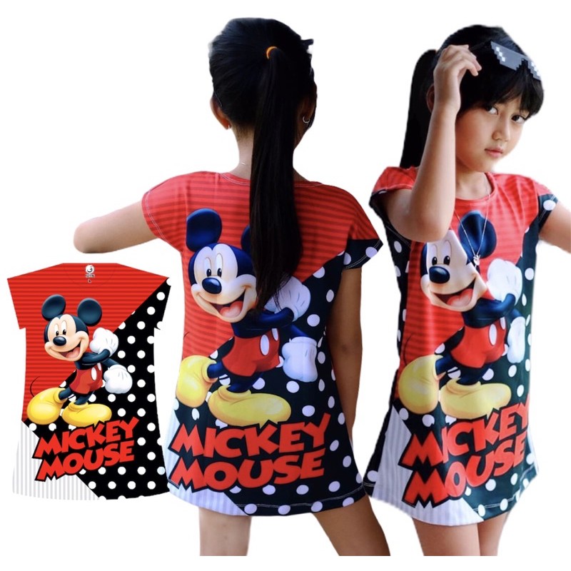 DAILY DRESS,HOMEDRESS,BAJU ANAK MICKEY,BAJU ANAK PRINTING,DRESS SCUBA PRINTING,BAJU ANAK KARAKTER