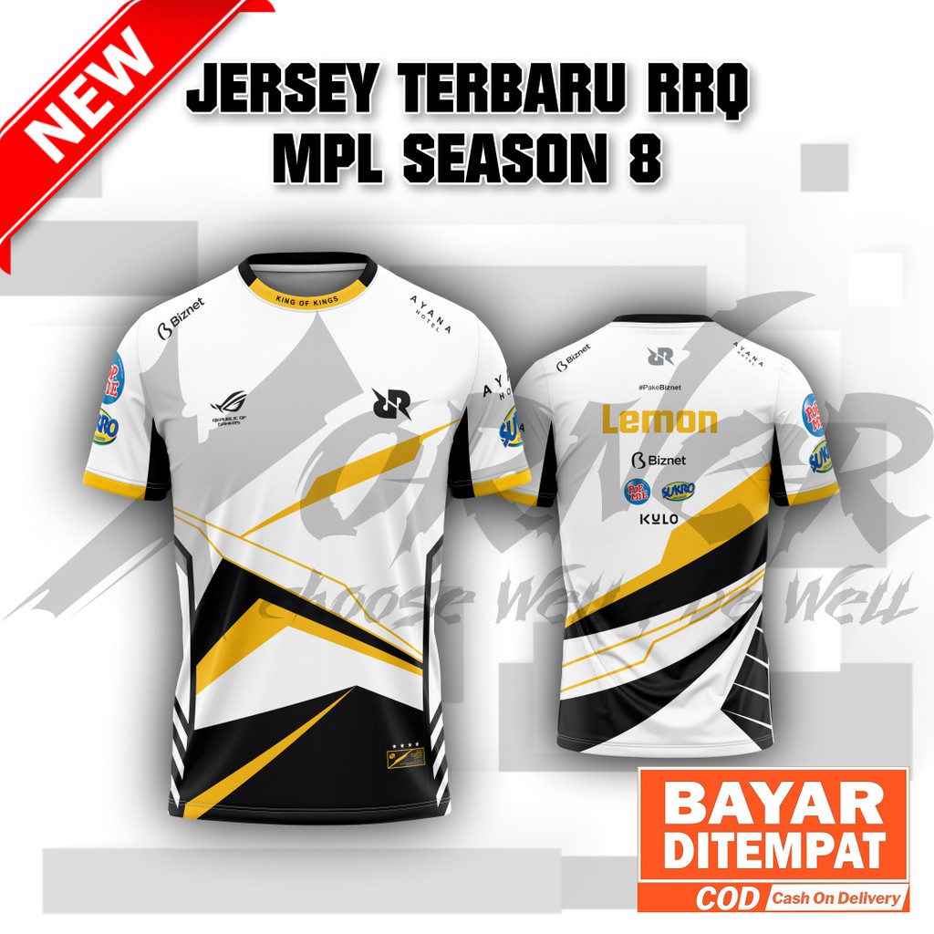 [Bayar Ditempat] Jersey RRQ Terbaru 2021 Putih MPL Season 8