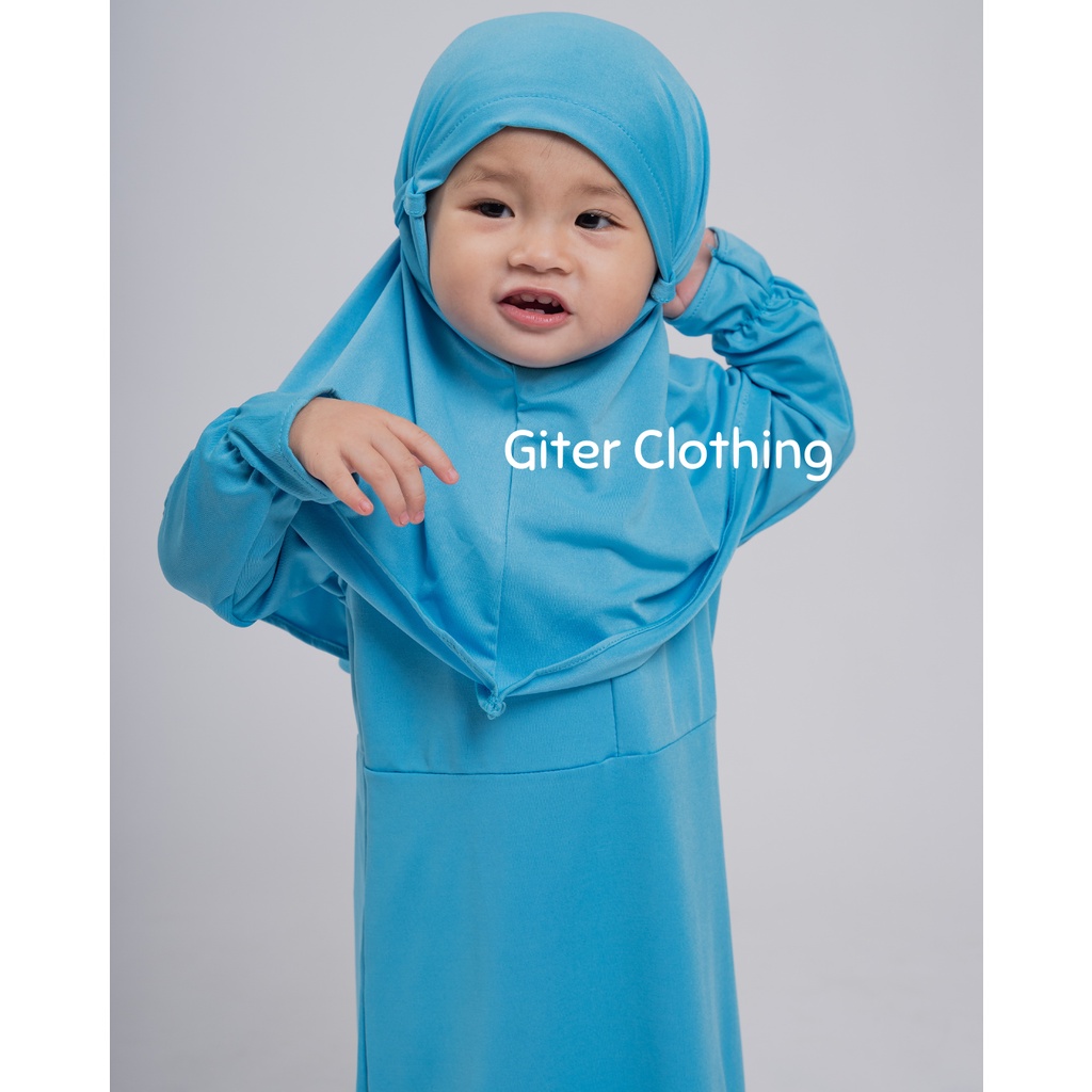 Gamis anak bayi zedah set kids bahan jersey by giter's clothing baju anak perempuan 1 -4 tahun gamis lebaran untuk anak