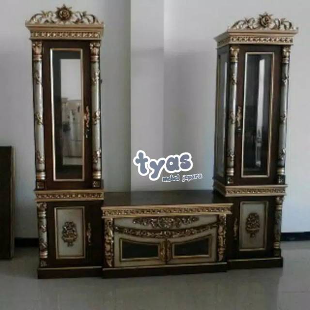 bufet tv pajangan pisah,mebel jepara,furniture
