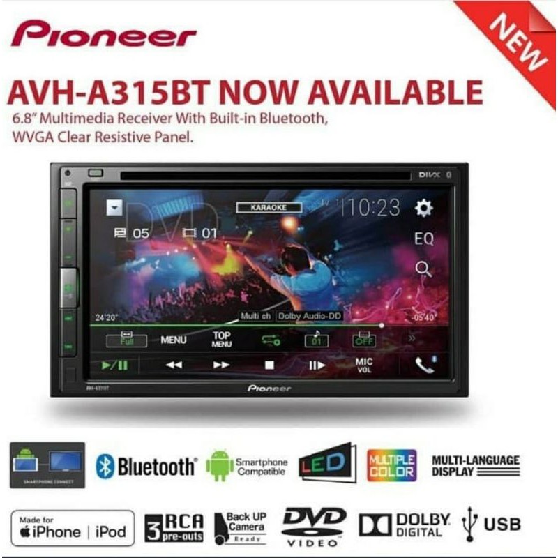Head Unit Pioneer AVH -A315BT Ciamikkkk