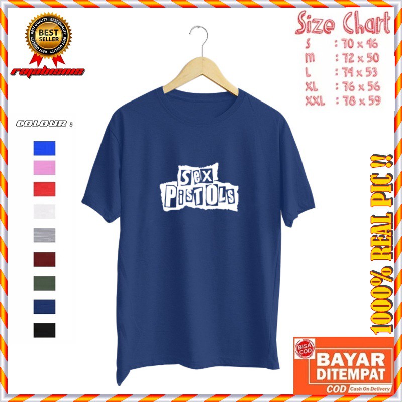 KAOS SEKS PISTOL COTTON COMBED 20S / KAOS DISTRO / KAOS PENDEK / BAJU DISTRO PRIA WANITA KATUN