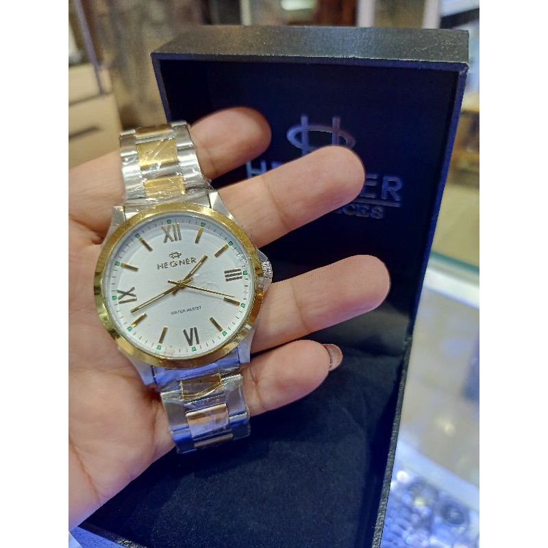 JAM TANGAN PRIA HEGNER M.3901 TG SILVER GOLD(ORIGINAL)