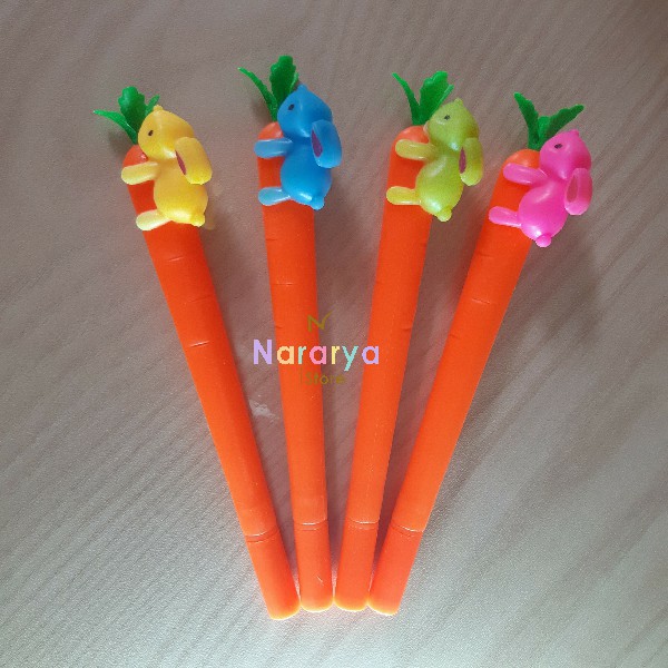

2x Gel Pen Kelinci Wortel / Gel Pen Karakter / Gel Pen Lucu / Pulpen Lucu / Alat Tulis Sekolah