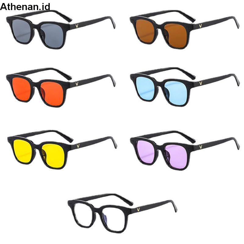 1Pcs Korea Kacamata Hitam Wanita Mengemudi Kacamata Anti Radiasi Blueray Warna Permen Uniseks Sunglasses Pria/Wanita