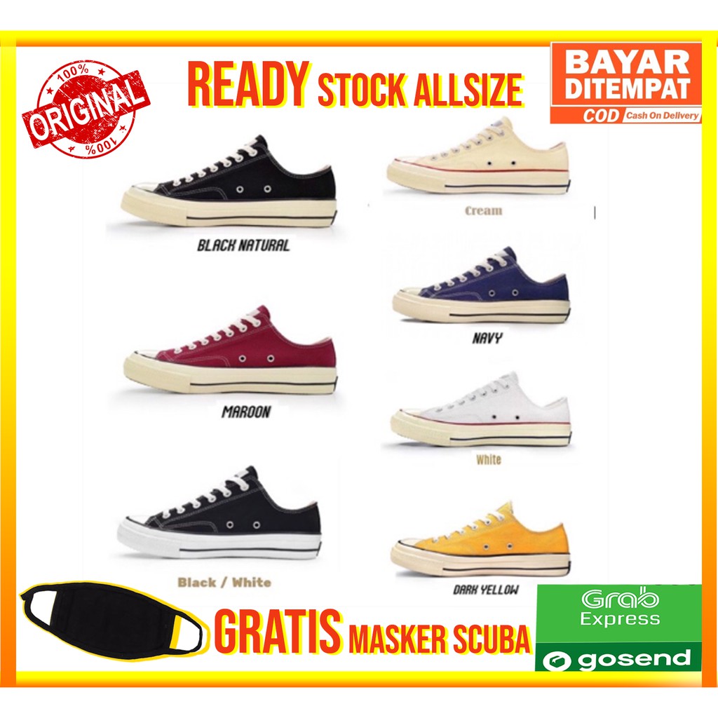 Sepatu VENTELA 70S LOW / BTS LOW ALL WARNA – Sneakers Brand Lokal Bukan Converse Chuck Taylor