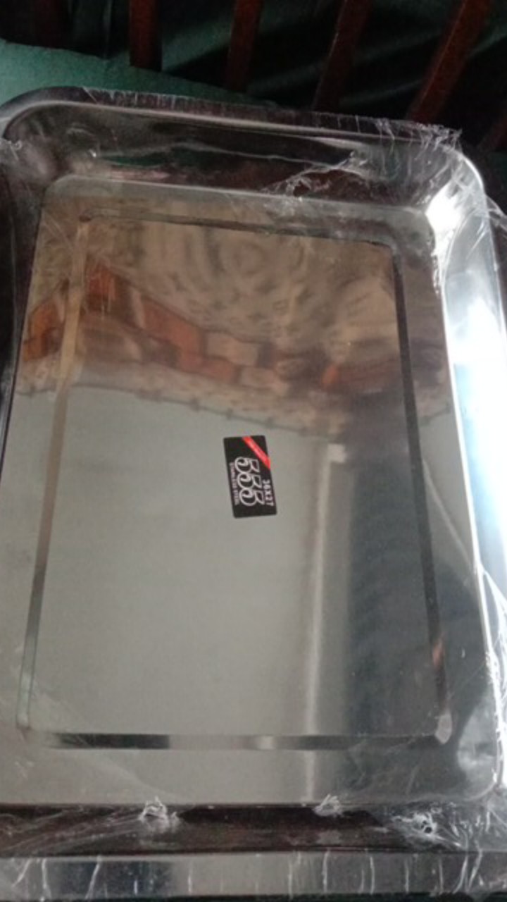 Nampan Stainless Steel Nampan Makan Kotak Besar Kecil 555 Alat Prasmanan Murah Baroque Mart