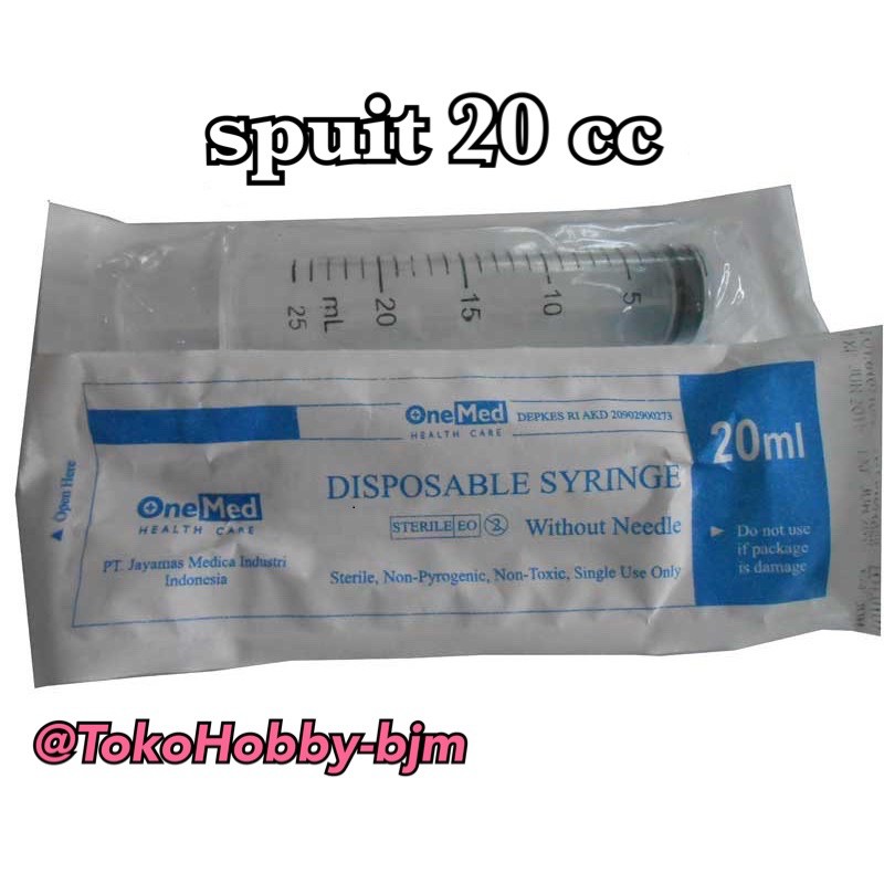 spuit 20cc 20ml / spuit 20 ml 20 cc onemed syringe one med spuid alat bantu paksa makan hewan