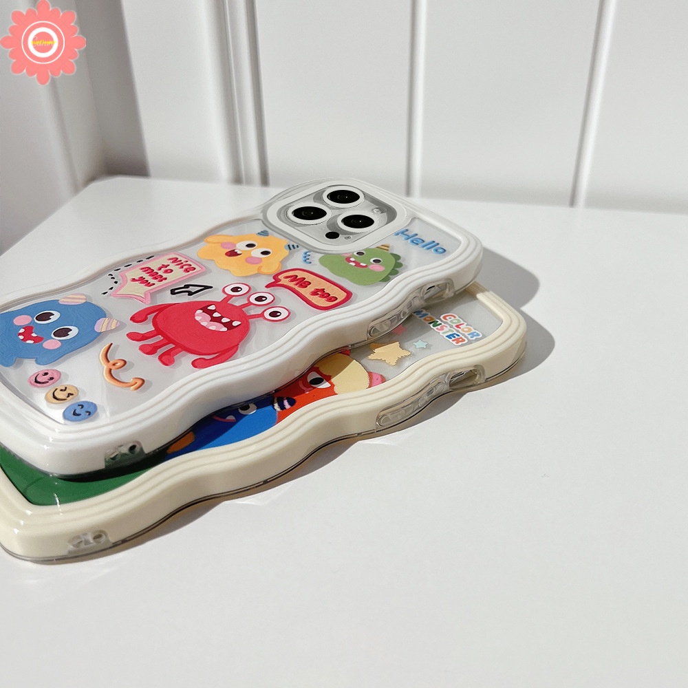 Soft Case TPU Motif Kartun Monster Untuk Oppo A17 A15 A54 A16 A57 2022 A7 A1K A17k Reno 5 6 7 8 4F 4Lite A5s A16s A12 A3s A11K A15s A33 A33 A52 2020