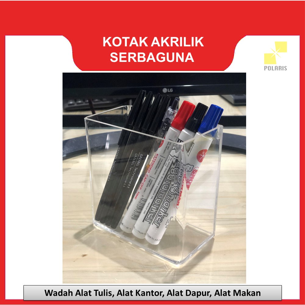 KOTAK AKRILIK-BOX AKRILIK-BOX ACRYLIC SERBAGUNA-KOTAK ALAT TULIS-WADAH ALAT KANTOR-WADAH ALAT DAPUR-WADAH ALAT MAKAN 126512