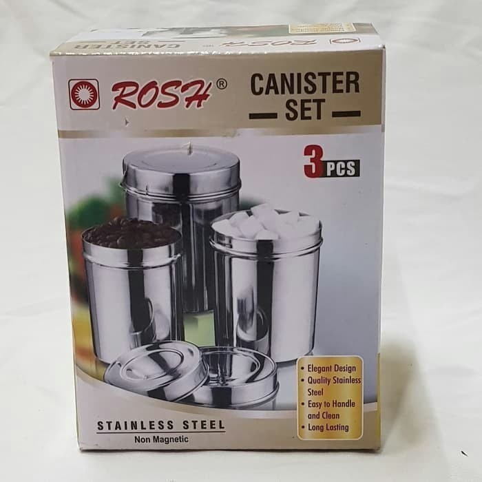 

Rosh Canister Set 3pcs Tempat Bumbu Dapur Teh Gula Kopi