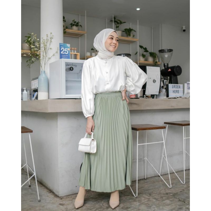 PROMO!!!!!   ROK PLISKET SKIRT POLOS PANJANG SUPER PREMIUM A LINE