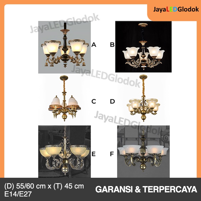 Lampu Gantung Klasik Minimalis Ruang Tamu Antik Hias Cabang 5