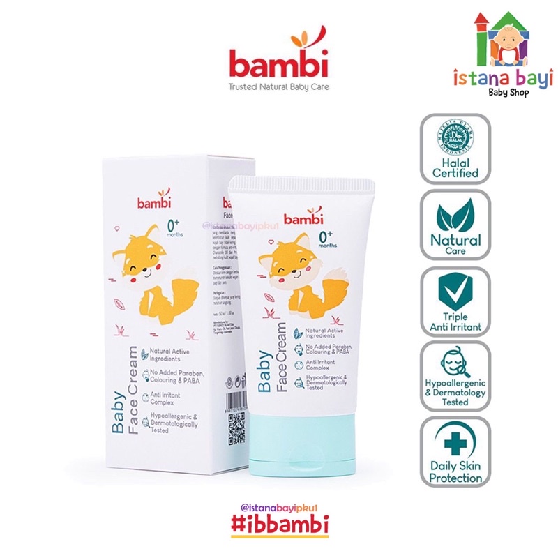 Bambi Face Cream 50 ml/Baby Face cream/krim wajah bayi